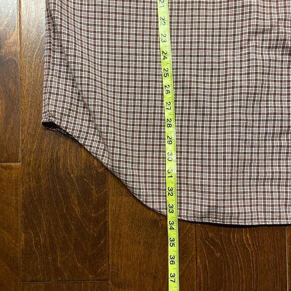 Polo Ralph Lauren Wyatt Vintage Button Down Cotton Plaid Brown White Shirt XL - Picture 9 of 9